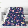 thumbnail image 3 of Axolotl Blankets Throw Lovely Axolotl Gifts for Womens Girls Cozy Keep Warm Lightweight Cute Smile Axolotl Blanket Gifts for Axolotl Lovers Sofa Couch Living Room Bed Camping Travel 40"x50" Dark Blue, 3 of 6