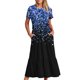 thumbnail image 1 of Vestido de Manga Corta para Mujeres Vestido de Verano de Cuello Redondo Impreso, Poliéster de Tamaño Verdadero Diario Y Vestido de Fiesta, 1 of 5