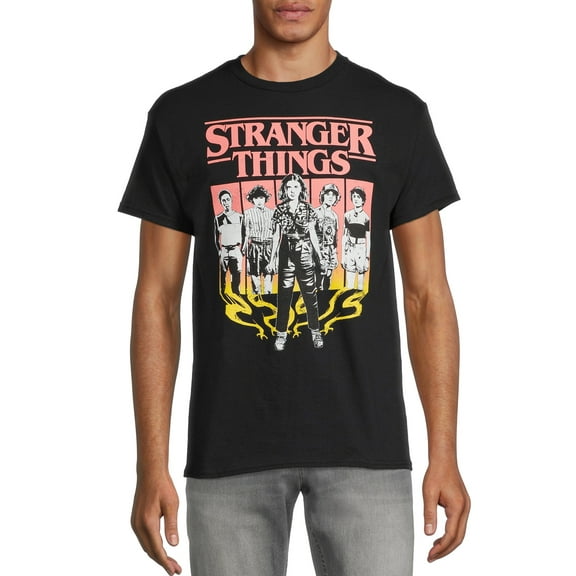 Stranger Things Men's Boxes Character Graphic Tee with Short Sleeves