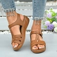 thumbnail image 5 of Summer Sandals Clearance, Xunlbb Fashion Women Casual Round Head Comfy Sandals Beach Casual Sandals Shoes(Brown,Size:43), 5 of 9