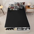 thumbnail image 4 of Erosebridal Vintage Woodland Pattern Zipper Twin Comforter Sets with Fitted Sheet and 2 Pillowcases,Deer And Bear Silhouette Zipper Bedding Set,Red Gray Beige,Black Reversible, 4 of 6