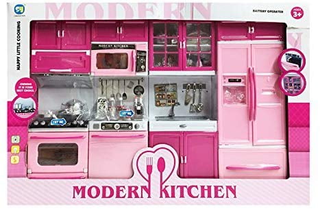 deluxe modern kitchen battery operated toy kitchen playset