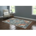 thumbnail image 4 of Linon Home Décor Washable Markum Area Rug or Runner Collection, Teal and Rust, 3' x 5', 4 of 13