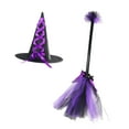 thumbnail image 1 of Sombrero de escoba de de Halloween Sombrero puntiagudo de Accesorios de decoración para niños Novedad Palo de escoba de para niños Púrpura, 1 of 8