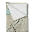 thumbnail image 2 of Dragonfly Soft Flannel Fleece Blanket, Romantic Vintage Sketch in Pastel Grass Birthday Grunge Grass Botany Artwork, Cozy Plush for Indoor and Outdoor Use, 60" x 80", Seafoam and Tan, by Ambesonne, 2 of 5