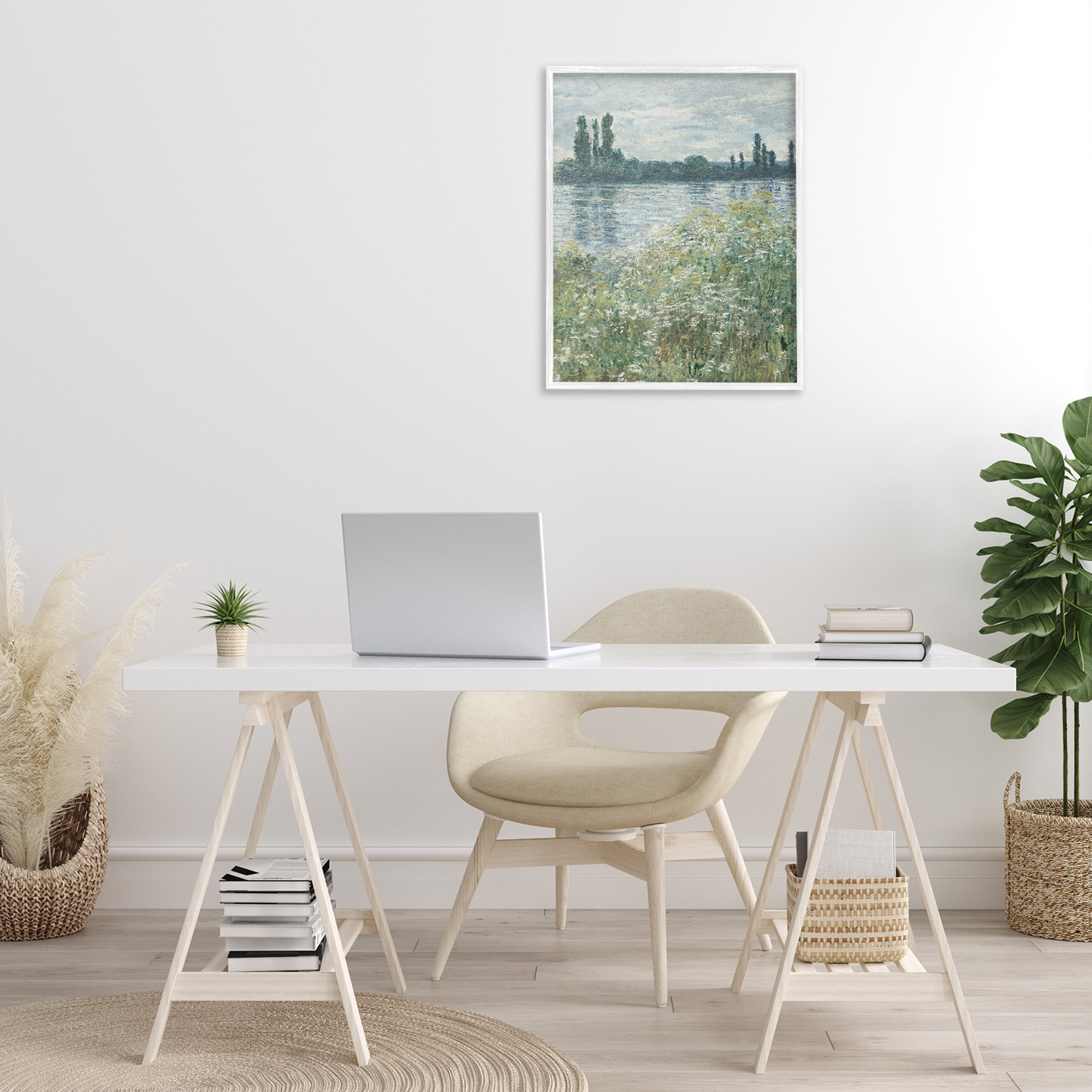 Stupell Industries Speckled Classic Landscape Landscape Painting White Framed Art Print Wall Art, 24 x 30