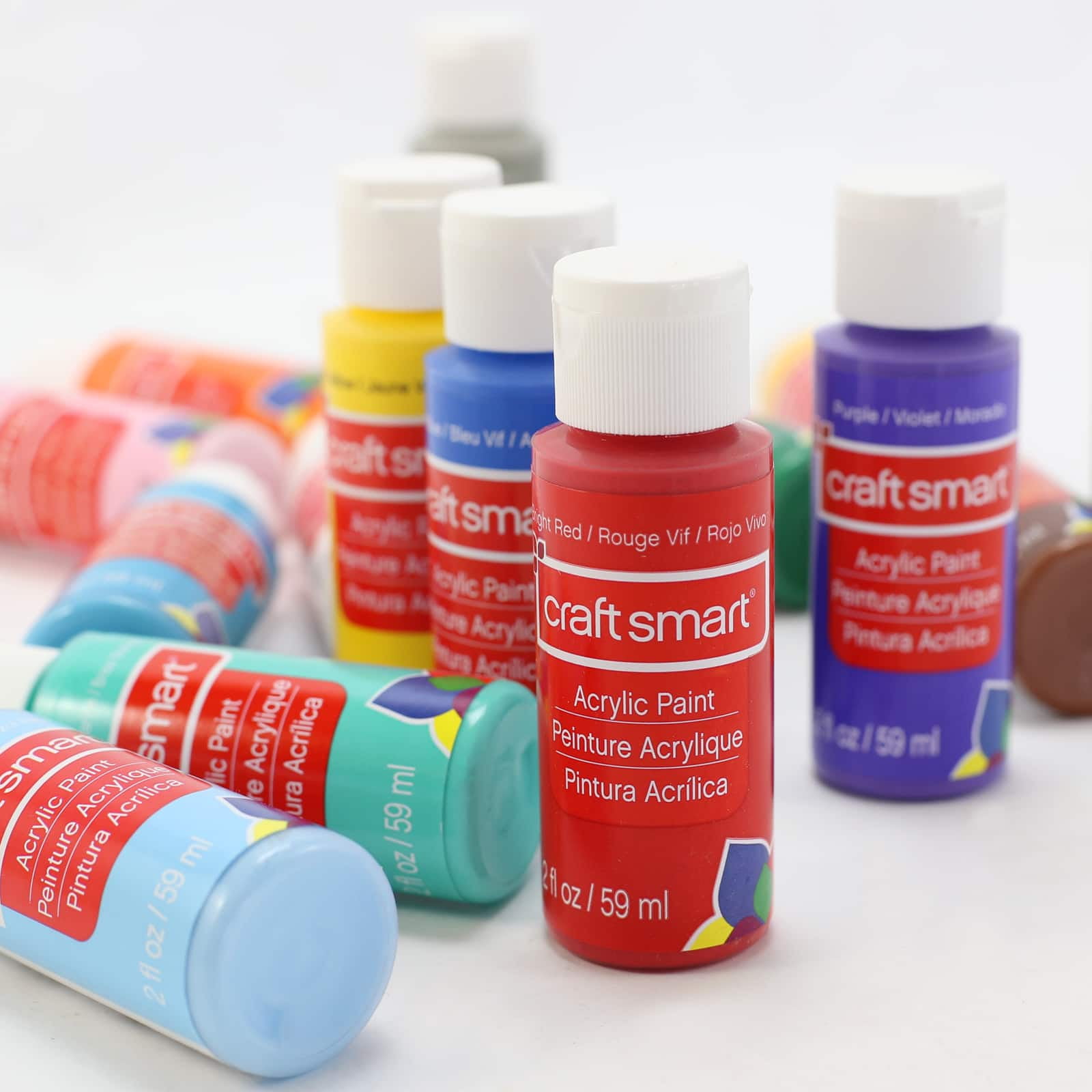 Craft Smart 16 Assorted Matte Acrylic Paint Set - Non-Toxic Paint For Drawing, Painting, Art & Crafts Supplies - 1 Pack