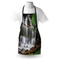 thumbnail image 4 of Waterfall Apron, Photo of Jungle Wonders in Forest Natural Fountain Mother Earth Scene, Unisex Kitchen Bib with Adjustable Neck for Cooking Gardening, Adult Size, Lime Green Dark Cocoa, by Ambesonne, 4 of 4