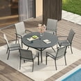 thumbnail image 6 of Vicllax Outdoor Patio Dining Chairs Stackable Padded Metal Frames with Textilene, Set of 2, Gray, 6 of 9