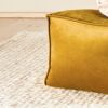 thumbnail image 3 of Gouchee Home Roll Velvet Moutarde – Pouf rectangulaire rembourré de billes de polystyrène et recouvert d'un velours luxueux – Coussin de sol léger pour salon, chambre à coucher ou bureau, 3 of 6