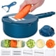 thumbnail image 1 of Mandolina Cortr de alimentos, cortr multifuncional de verduras con protector de mano, triturra de verduras para patata, tomate, zanahoria (azul-7 en 1), 1 of 3