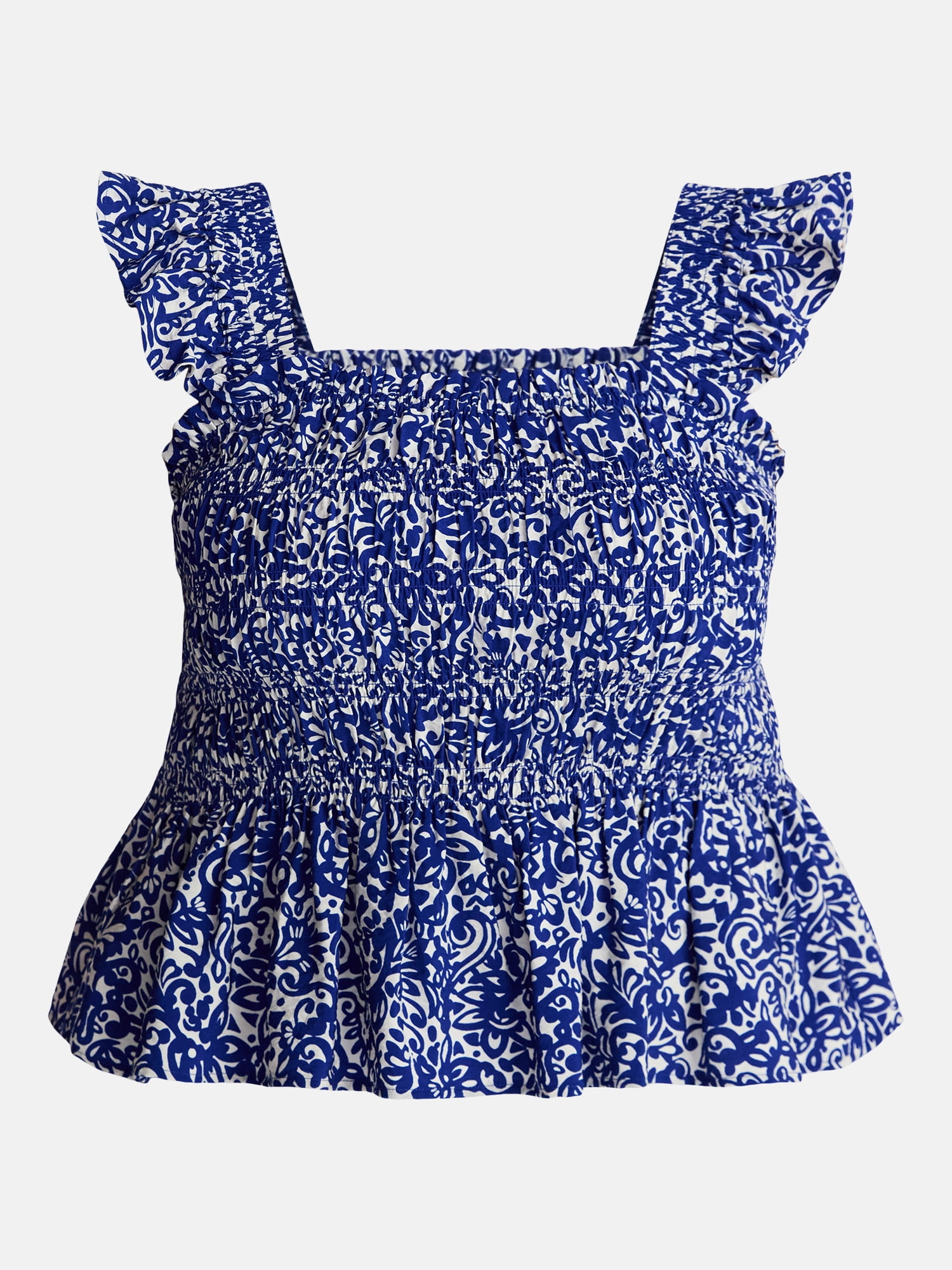 Terra & Sky Women’s Plus Sleeveless Smocked Tank Top, Sizes 0X-5X