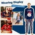 thumbnail image 7 of ELUTONG Adult Christmas Pajamas, One set of men's or Women's Long Sleeve Santa Claus and Christmas Snowman Sleepwear Navy Blue S-2XL, 7 of 7