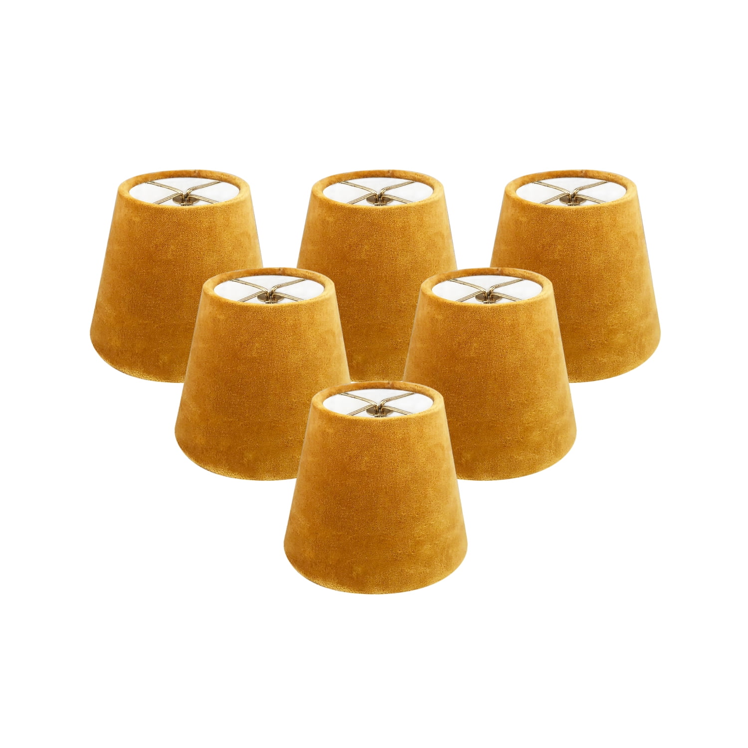 Mustard Velvet Empire Chandelier Lamp Shade Set of 6