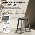 thumbnail image 2 of CIOKEA 24'' Bar Stools set of 4, All-Weather Durable Heavy Duty HDPE Stools with Footrest, Waterproof Patio Seats Modern Bar Height Stools for Indoor/Outdoor, Classic Gray, 2 of 7