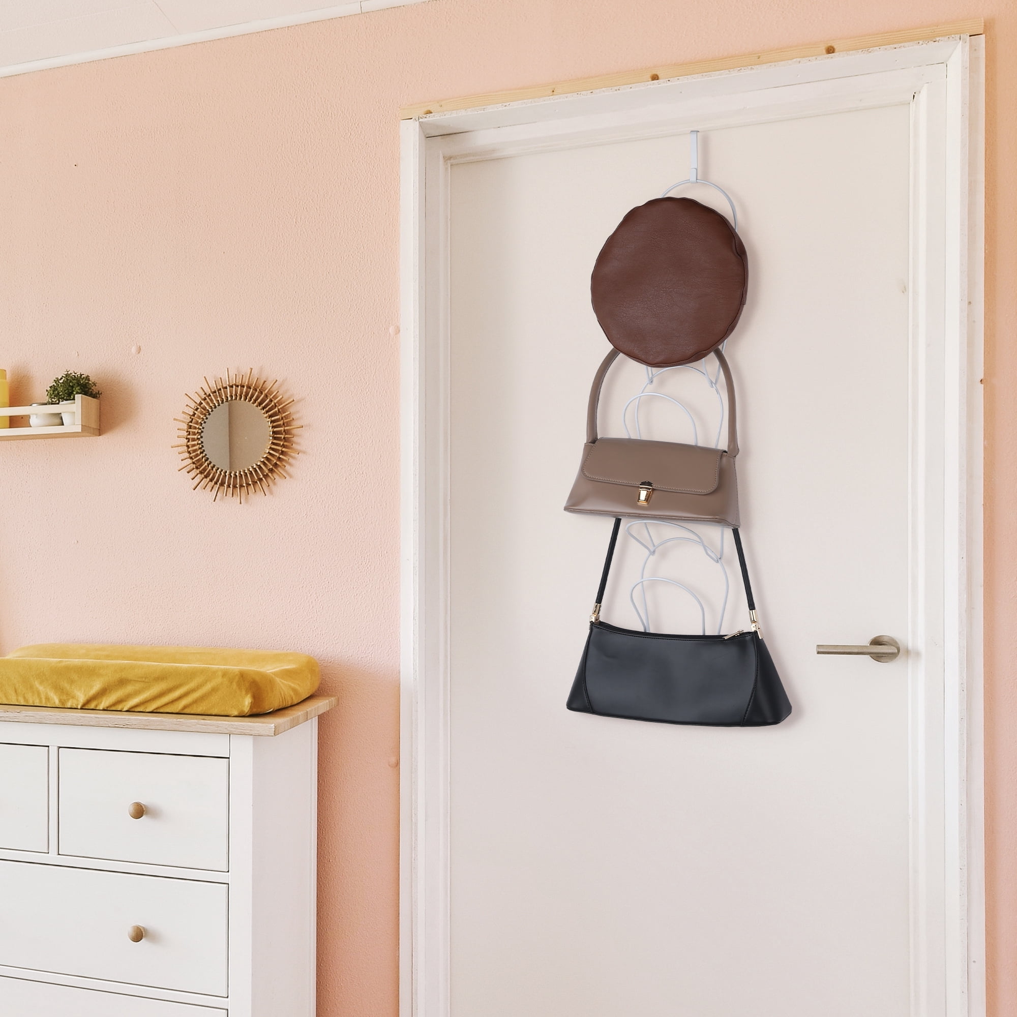 Unique Bargains Hat Rack 5 Pack Coat Hooks Display Storage Rack Wall Mounted Hanging White