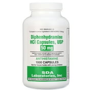 SDA Laboratories, INC Generic Benadryl Allergy - Diphenhydramine (50mg) - 1000 Capsules