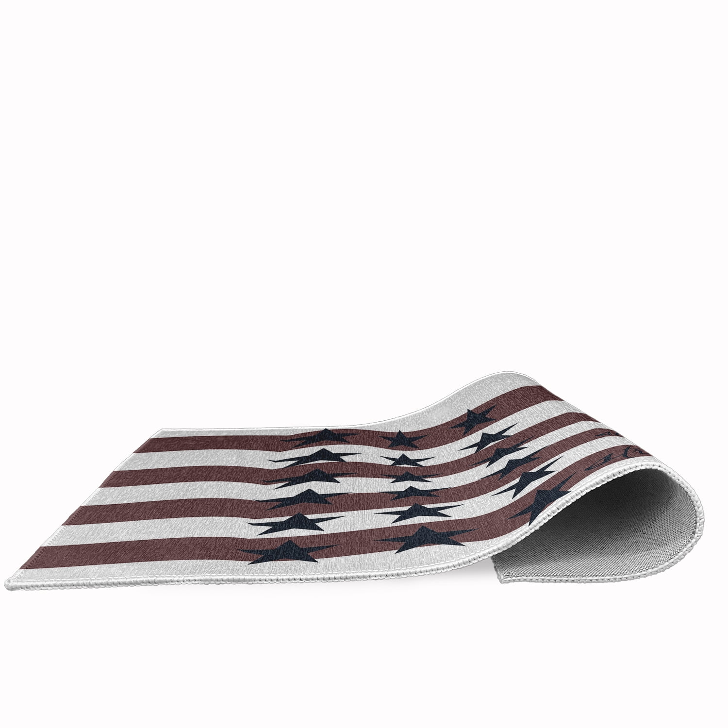 24" 36" Simply Daisy Stars and Stripes with Words Americana Chenille Area Rug, Blue-Red