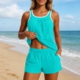 thumbnail image 3 of Tankini Swimsuits for Women Modest Blouson Tank Top Swim Shorts with Pockets Two Piece Swimsuit Bathing Suit, 3 of 5