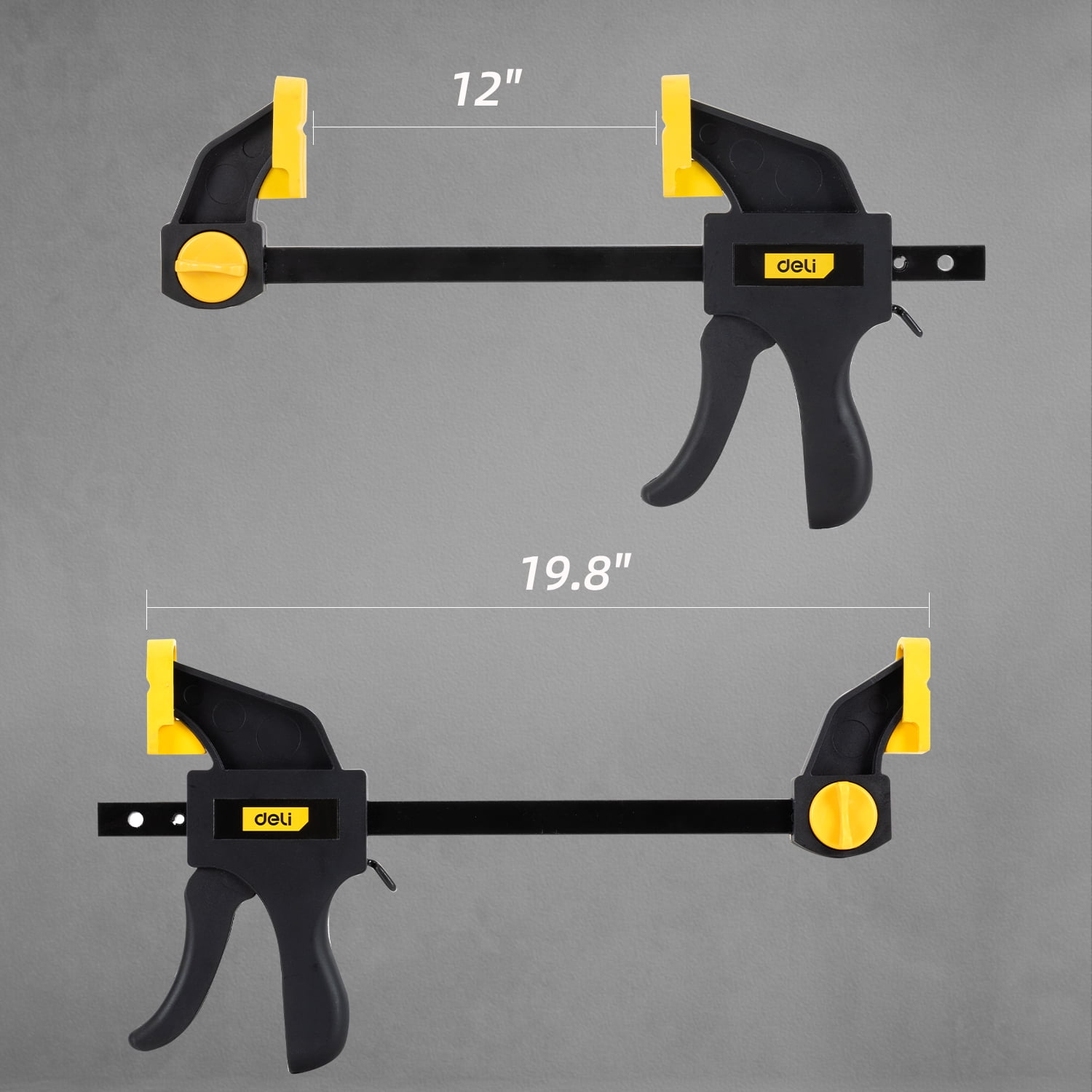 Deli Plastic and Steel 12'' Bar Clamp, 4 Pack