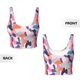 thumbnail image 6 of Sports Bra For Women, Multicolored Paint Spots Pattern Sports Bras For Women High Support, Workout Tank Tops Woman With Removable Cups, 6 of 8