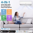 thumbnail image 5 of Gaomon 11500 BTU Mini Split Air Conditioner and Heater, Wi-Fi Ductless Inverter AC 230V, Cools Heats 750 Sq.Ft, White, 5 of 8