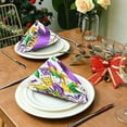 thumbnail image 3 of Coolnut Mardi Gras Cloth Napkins Set of 6, Oversized Washable Reusable Polyester Dinner Table Napkins for Family, Restaurant, Party Decor, 20 x 20 Inch, 3 of 7