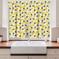 thumbnail image 2 of Ambesonne Pineapple Kitchen Curtains, Abstract Summer Motif, 55"x45", Black Grey and Yellow, 2 of 3