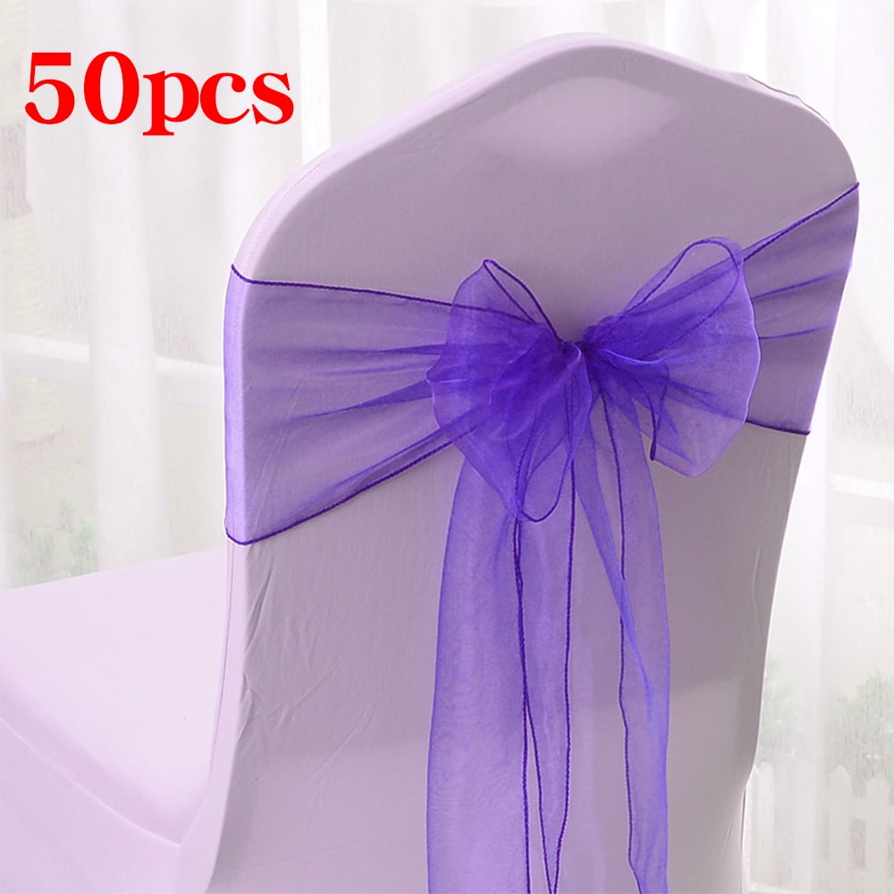 50PCS Satin Chair Sash Silk Bow 6x108" Event Wedding Party Venue Decor 50PCS Satin Chair Sash Silk Bow 6x108" Event Wedding Party Venue Decor