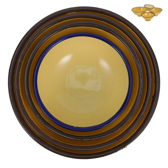 WORGEOUS Pasta Bowl Mixing Bowls Enamel Bowl Baby 18.00X18.00X7.50CM Yellow