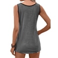 thumbnail image 4 of HUBERY Women Contrast Color Criss-Cross Neck Sleeveless Tank Top, 4 of 7