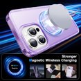 thumbnail image 2 of Ancove for iPhone 15 Pro Max Case with Invisible Magnetic Stand, Compatible with Mag-Safe Military-Grade Protection with Built-in Screen Protector, Shockproof Phone Case for Women Men,Purple, 2 of 6
