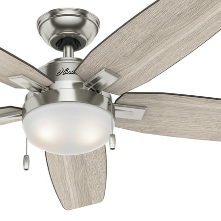 Hunter Fan 54" Contemporary Ceiling Fan in Brushed Nickel with LED Light Kit 