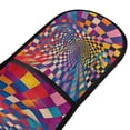 thumbnail image 4 of Yayeee Double Oven Mitt Kitchen Heat Resistant Baking 35" x7" Quilted Glove, Colorful Wavy Plaid, 4 of 6