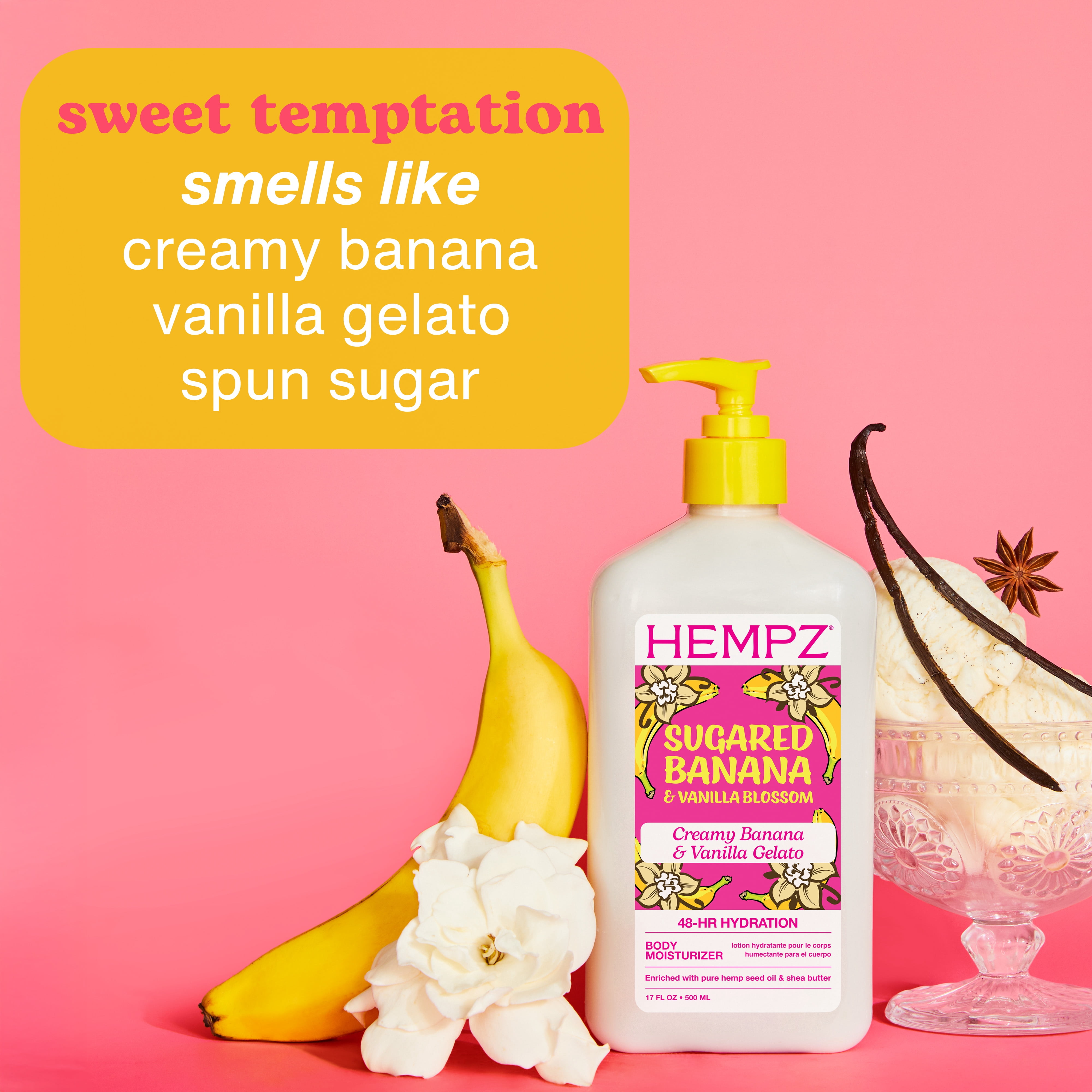 (2 pack) Hempz Sugared Banana & Vanilla Blossom Moisturizing Body Lotion 17 fl. oz