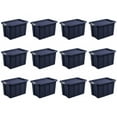thumbnail image 1 of Sterilite Tuff1 30 Gal Plastic Storage Bin w/ Latching Lid, Blue (12 Pack), 1 of 8