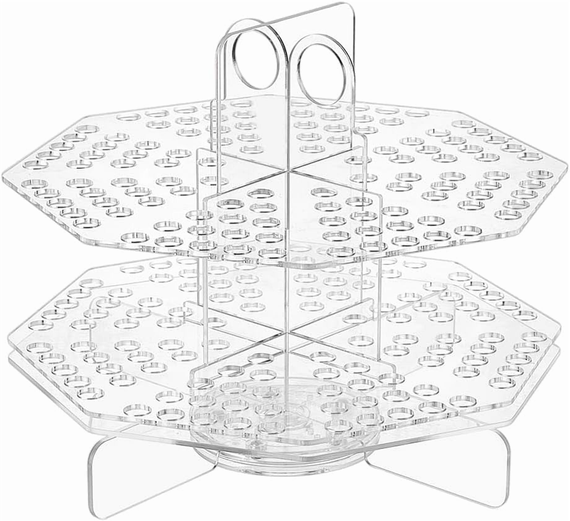 120 Slot Clear Pen Holder Acrylic Pencil Organizer 360° Rotating Marker Organizer Office Storage Supplies Holds for School Home Art Supply Makeup Brushes Storage Craft Shows