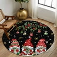 thumbnail image 2 of Round Rugs 5 Ft, Black Gnomes Christmas Non Slip Area Rugs for Kitchen Bedroom Entryway, Xmas Ball Gifts Snowflake Washable Carpet Runner Rug Floor Mats for Bedroom Home Decor, 2 of 9