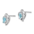 thumbnail image 2 of Quality Gold 14K Topaz & Diamond Heart Post Earrings, White Gold & Blue, 2 of 4