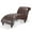 Dark Brown, variant on Classic Faux Leather Button Tufted Chaise Lounge, Armless Recliner Chair Sofa with Nailhead Trim Solid Wood Legs for Living Room Bedroom Office