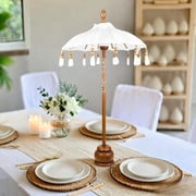 Koyal Wholesale 34 Balinese Umbrella Stand White Moroccan Style Tabletop Centerpiece Decor