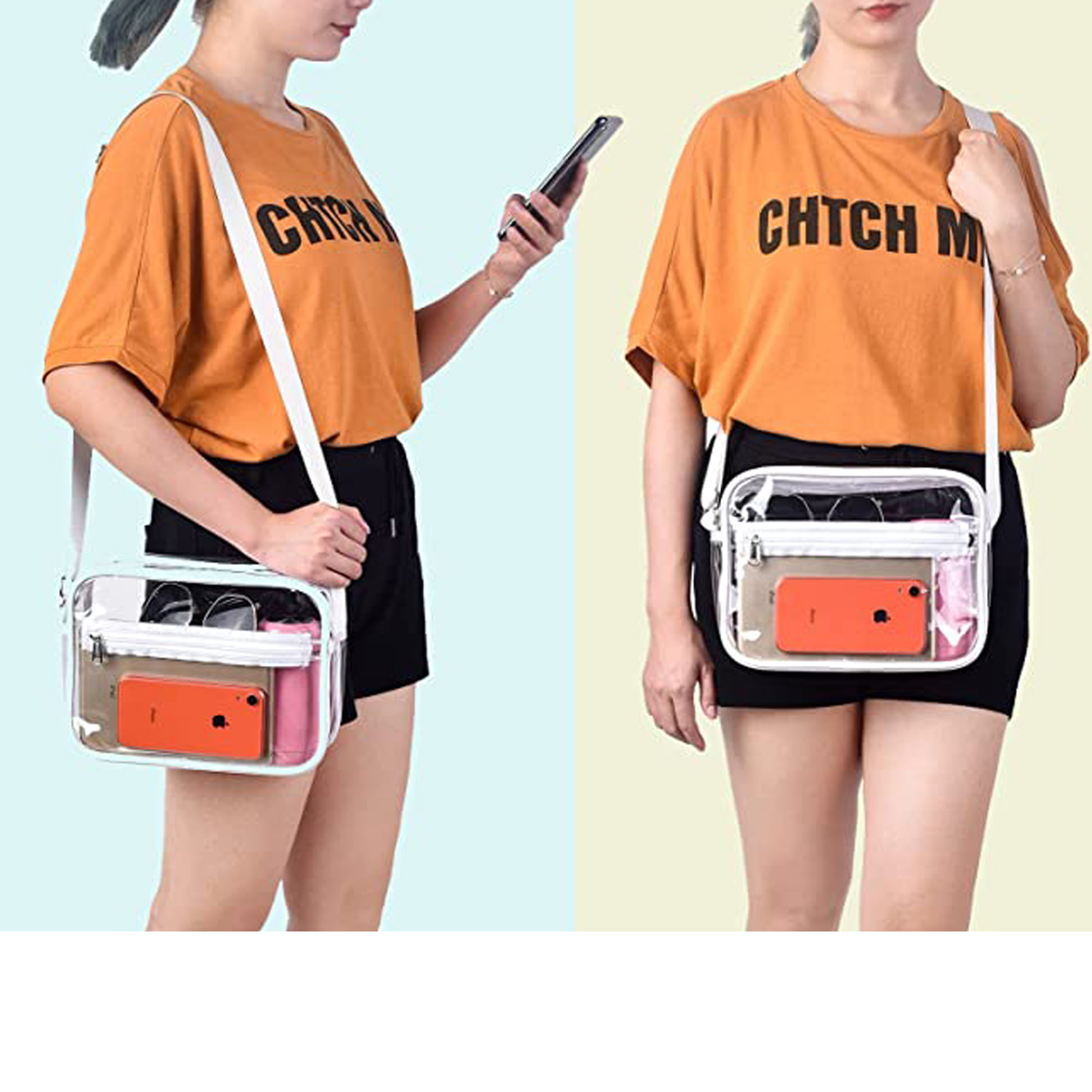 Torostra Fashion Clear PVC Purse Bags for Womens See Through Plastic Bag  for Working Waterprof Transparent Handbags