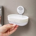 thumbnail image 2 of Huayishang Bathroom Shelf Double Layer Soap Rack Bathroom Drain Soap Box Suction Cup Soap Rack Wall Mounted Storage Rack White, Kitchen Essentials Clearance Sale White, 2 of 3