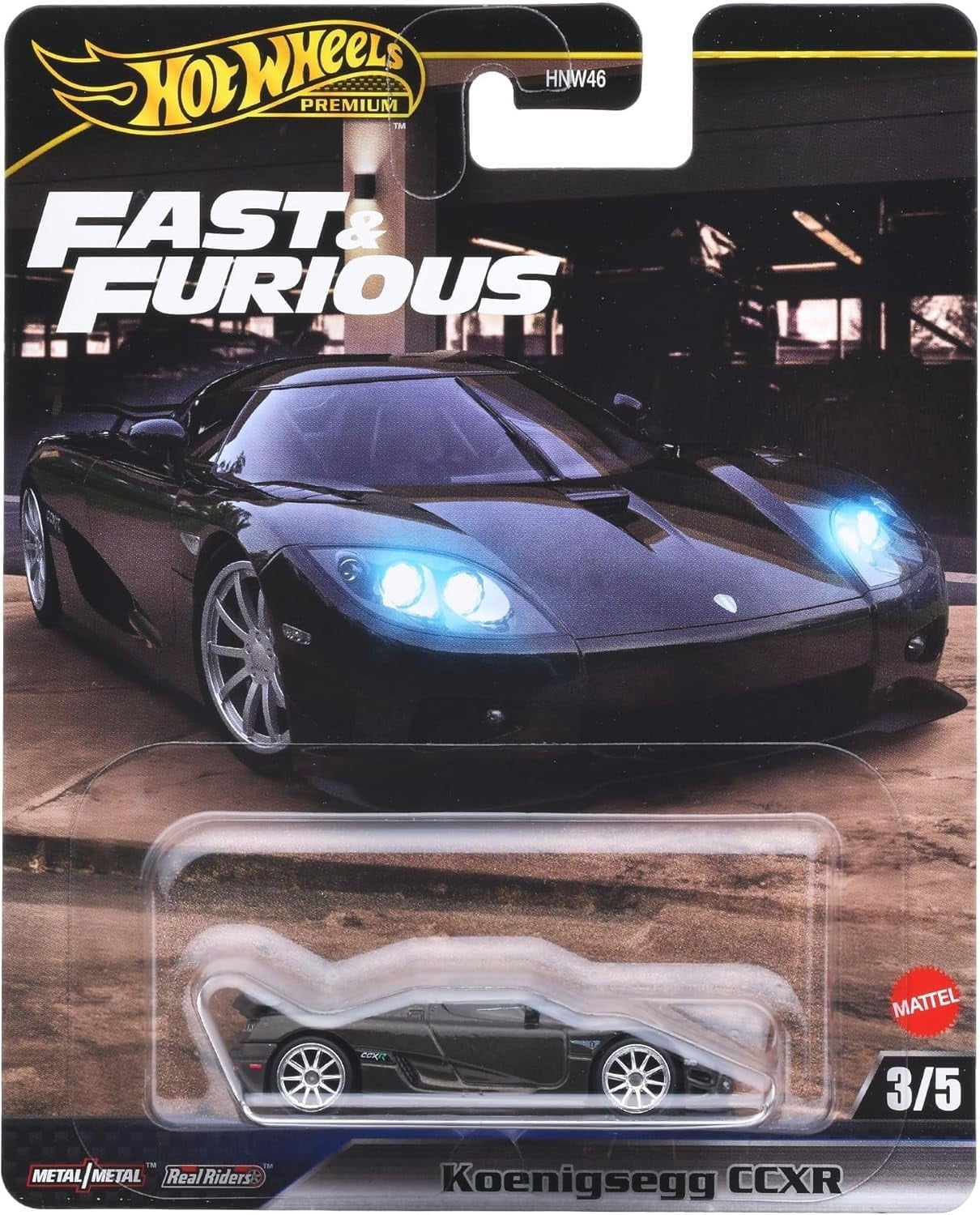 Hot Wheels Fast & Furious Timeless Icons Premium Diecast Cars, Koenigsegg CCXR and Agera R, Purple and Black, Metal, 2-Pack Collection