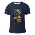thumbnail image 3 of Men's T-Shirts Soft Summer Pineapple Print Round Neckline Short Sleeve Slim Fit Casual Breathable Tshirt, 3 of 4
