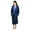 Navy Blue, variant on Women’s 100% Terry Cotton Bathrobe Toweling Gown Robe Two Tone