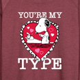 thumbnail image 3 of Peanuts - You're My Type - Women's Lightweight French Terry Long Sleeve Shirt, 3 of 6