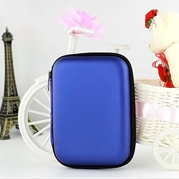 Paquete de disco duro de 2,5 pulgadas, bolsa para auriculares, paquete de energía móvil multifunción, bolsa EVA (azul) Likrtyny Componentes de la computadora