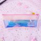 thumbnail image 2 of Estuche impermeable para lápices, bolsa de almacenamiento cosmética con lentejuelas transparentes coloridas, color rosa triangular, 2 of 2