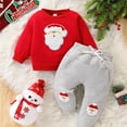 thumbnail image 2 of Jamsmile Boys Outfits Sets Christmas Santa Claus Fall Winter Sweatshirts + Pants 2 Piece Warm Xmas Baby Boys Outfits, 2 of 9